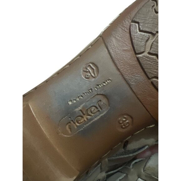 Rieker Womens Leather Woven Sandals With Low Heel & Adjustable Strap Size 39 EU - Picture 5 of 6